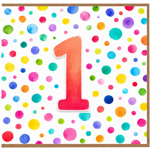 1st Birthday Card, Colourful Number One Card