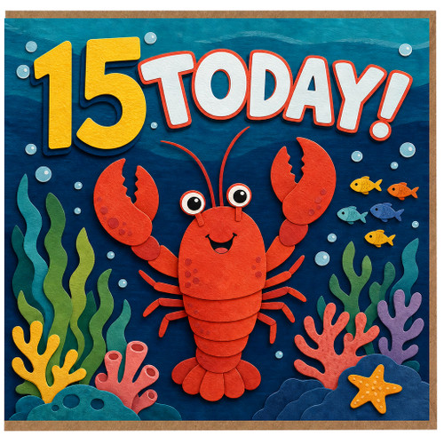 15th Birthday Card, Under the Sea Crab Birthday Card