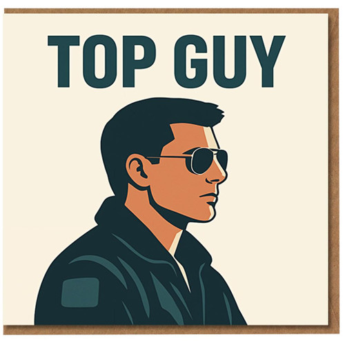 Top Guy Birthday Card for Him - Cool Aviator Sunglasses Illustration - Funny Card for Dad, Husband, Boyfriend, Brother or Son