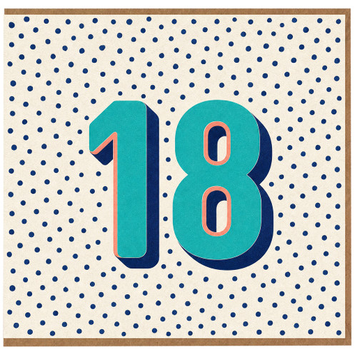 18th Birthday Card, Bold Number 18 Design