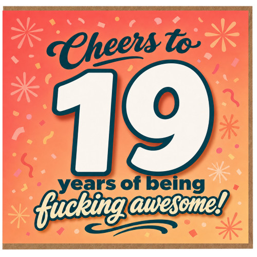 19th Birthday Card, Cheers to 19 Years of Being Awesome