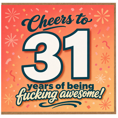 31st Birthday Card, Cheers to 31 Years of Being Awesome