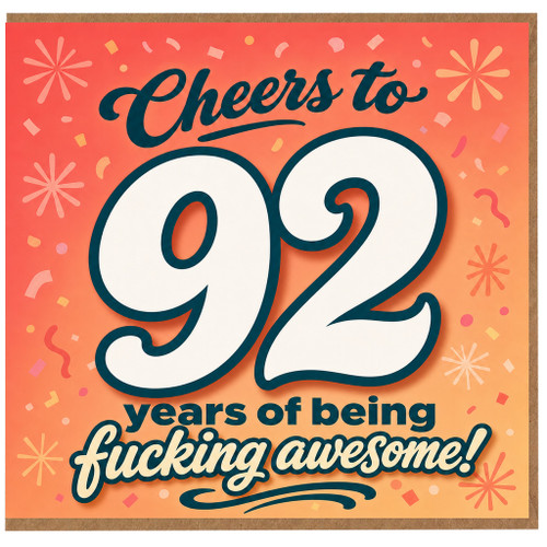 92nd Birthday Card, Cheers to 92 Years of Being Awesome