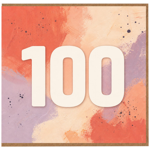100th Birthday Card, Bold Abstract Number 100 Birthday Card
