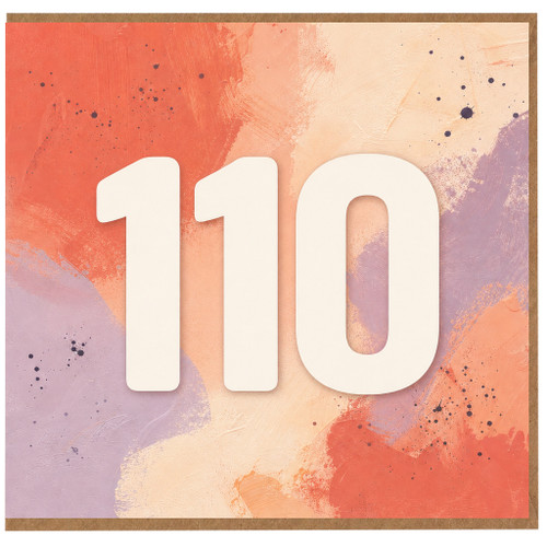 110th Birthday Card, Abstract Pastel Number 110 Card