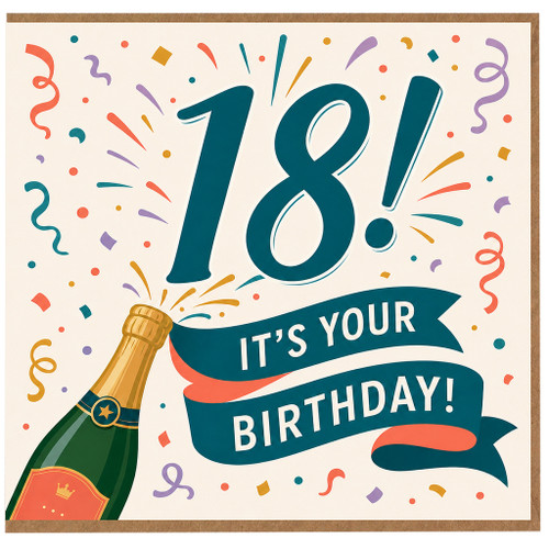 18th Birthday Card, It's Your Birthday Celebration Card