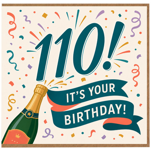 110th Birthday Card, It’s Your Birthday Celebration Card