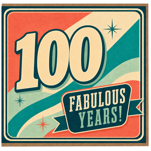 100th Birthday Card, Fabulous Years
