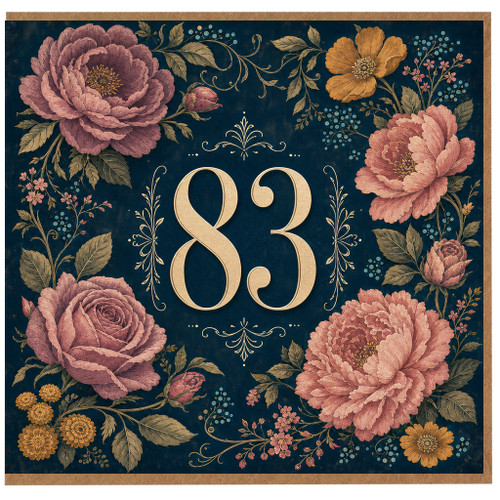 83rd Birthday Card, Floral Vintage Style Age 83 Card
