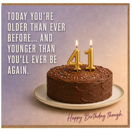 41st Birthday Card, Funny Birthday Card