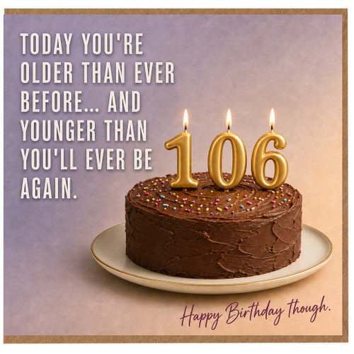 106th Birthday Card, Funny Age Birthday Card for 106 Year Old