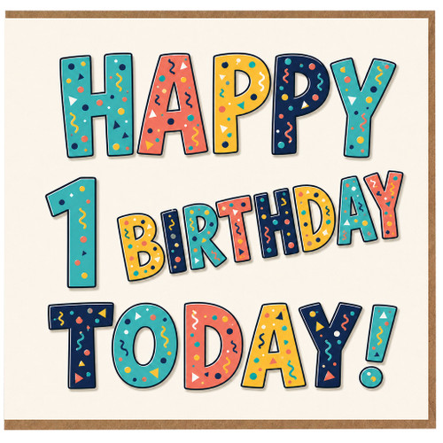 1st Birthday Card, Happy 1 Birthday Today Card
