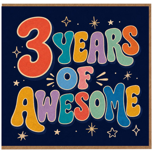 3rd Birthday Card, 3 Years of Awesome Card