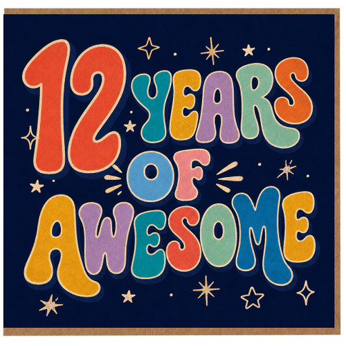 12th Birthday Card, 12 Years of Awesome