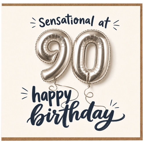 90th Birthday Card, Sensational at 90 Happy Birthday Card