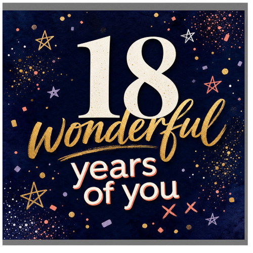 18th Birthday Card, 18 Wonderful Years of You