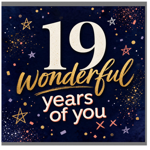 19th Birthday Card, 19 Wonderful Years of You Card