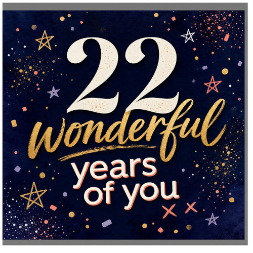 22nd Birthday Card, 22 Wonderful Years of You Card