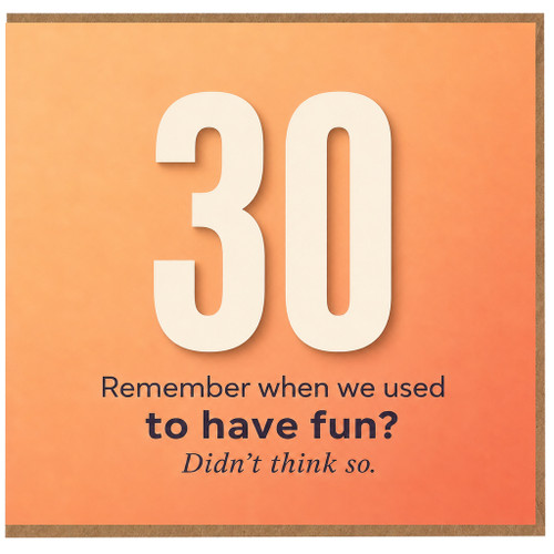 30th Birthday Card, Funny 30 Year Old Birthday Card