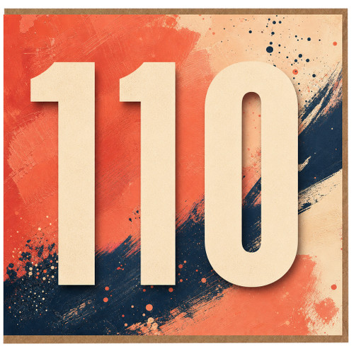 110th Birthday Card, Bold Abstract Number Design