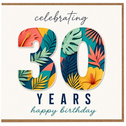 30th Birthday Card, Celebrating 30 Years Happy Birthday Card