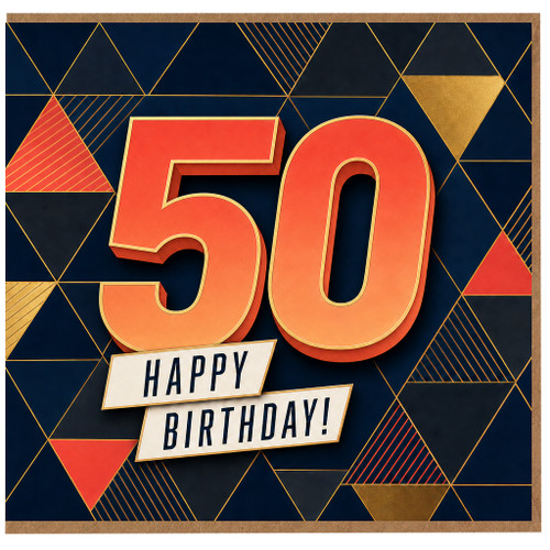 50th Birthday Card, Happy Birthday Card