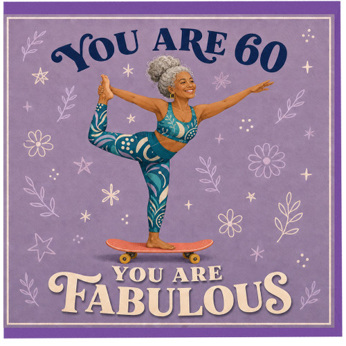 60th Birthday Card, You Are 60 You Are Fabulous Yoga Card
