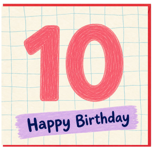 10th Birthday Card, Happy Birthday 10 Card