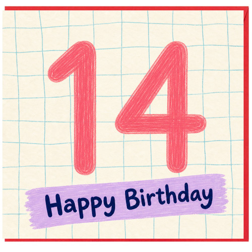 14th Birthday Card, Happy Birthday Card