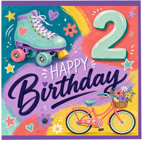 2nd Birthday Card, Happy Birthday Age 2 Card