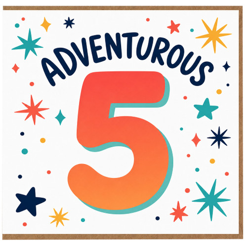 5th Birthday Card, Adventurous Number 5 Birthday Card