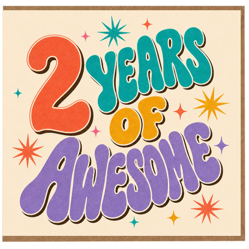 2nd Birthday Card, 2 Years of Awesome Card