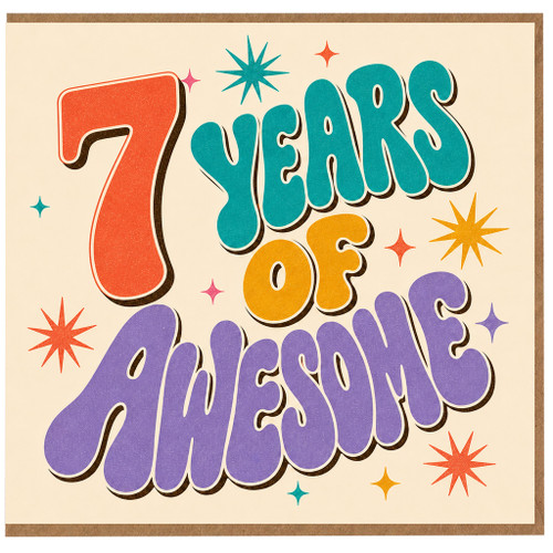 7th Birthday Card, 7 Years of Awesome Card