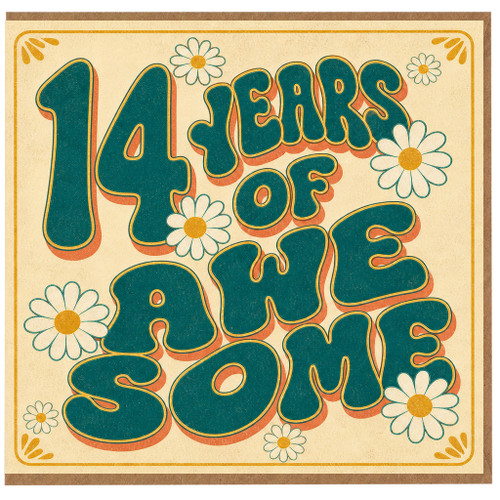 14th Birthday Card, 14 Years Of Awesome Card
