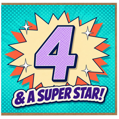 4th Birthday Card, And A Superstar Comic Style Design
