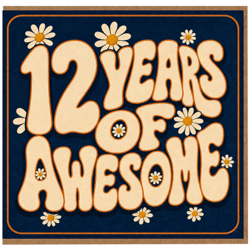 12th Birthday Card, 12 Years of Awesome Card