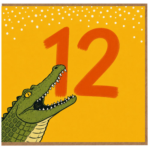 12th Birthday Card, Crocodile Design