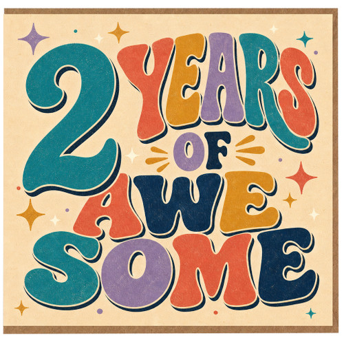 2nd Birthday Card, 2 Years of Awesome