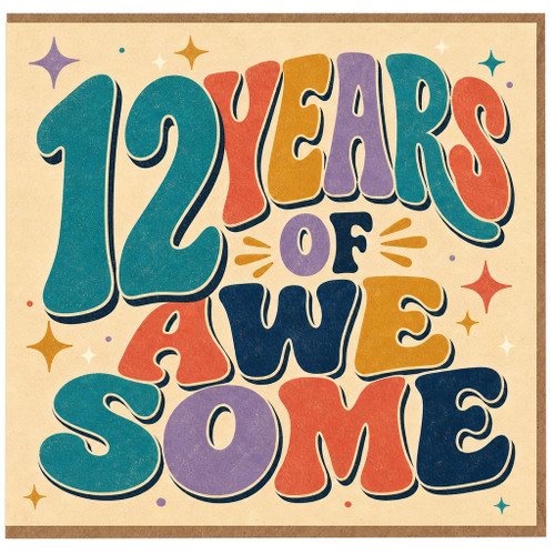 12th Birthday Card, 12 Years of Awesome Card