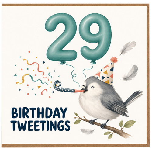 29th Birthday Card, Birthday Tweetings Bird Party Card