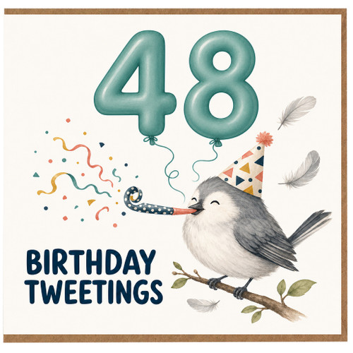 48th Birthday Card, Birthday Tweetings Bird Card