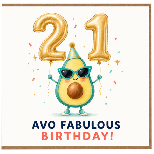 21st Birthday Card, Avo Fabulous Birthday Card