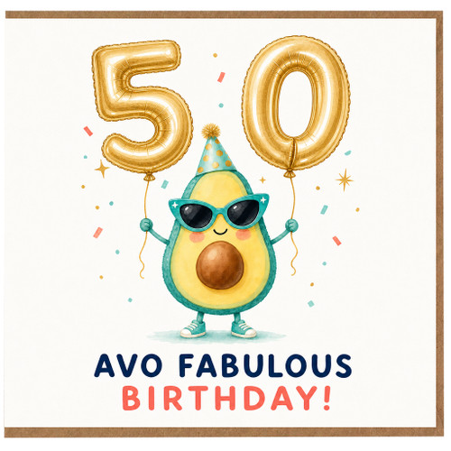 50th Birthday Card, Avo Fabulous Birthday Card