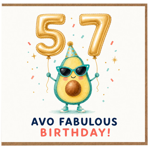 57th Birthday Card, Avo Fabulous Birthday Card