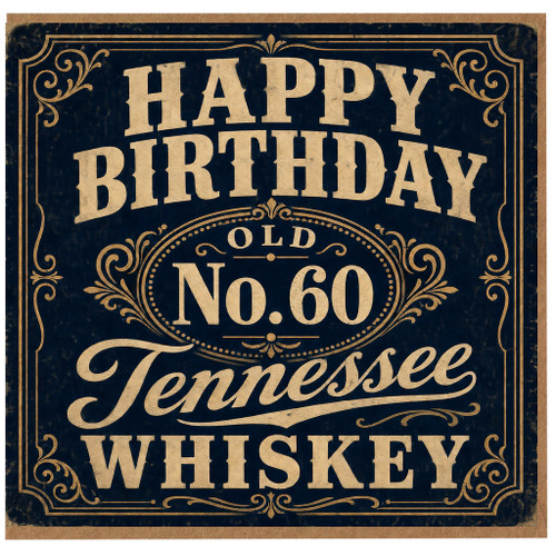 60th Birthday Card, Old No. 60 Tennessee Whiskey Greeting Card