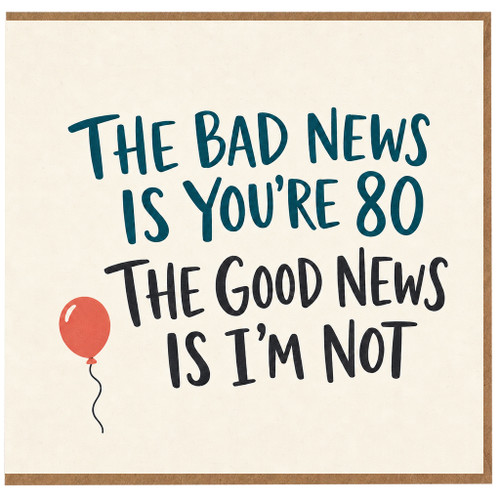 80th Birthday Card, Funny Milestone Birthday Card