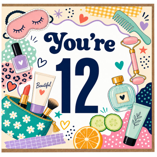 12th Birthday Card, You're 12 Beauty Theme Card