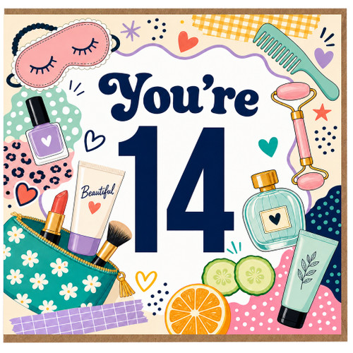 14th Birthday Card, You're 14 Beauty and Fashion Theme Card