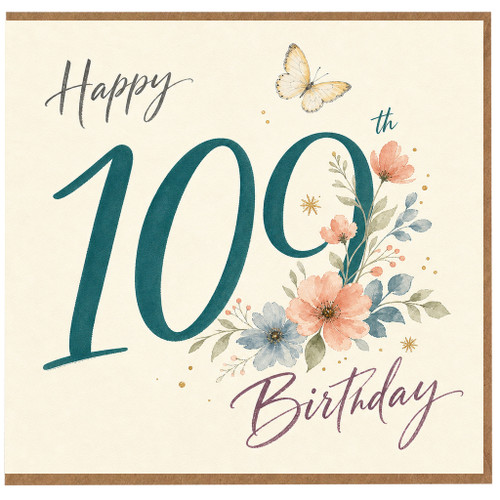 109th Birthday Card, Floral Happy 70th Birthday Card
