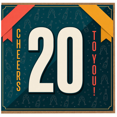 20th Birthday Card, Cheers To You!